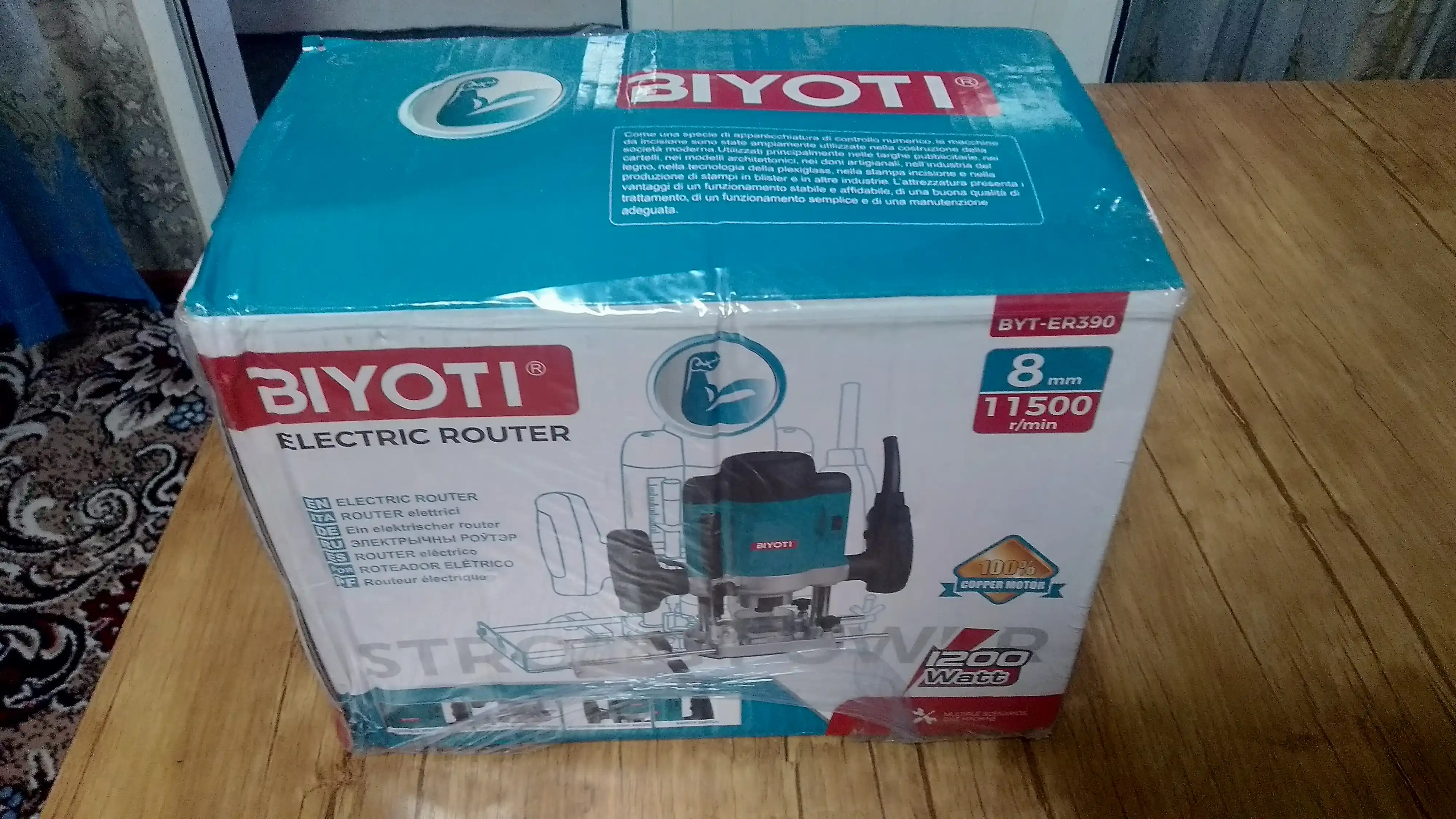 Elektr vertikal frezer Biyoti BYT-ER390 (1200 Vt, senga 8 mm, chuqurligi 60 mm)