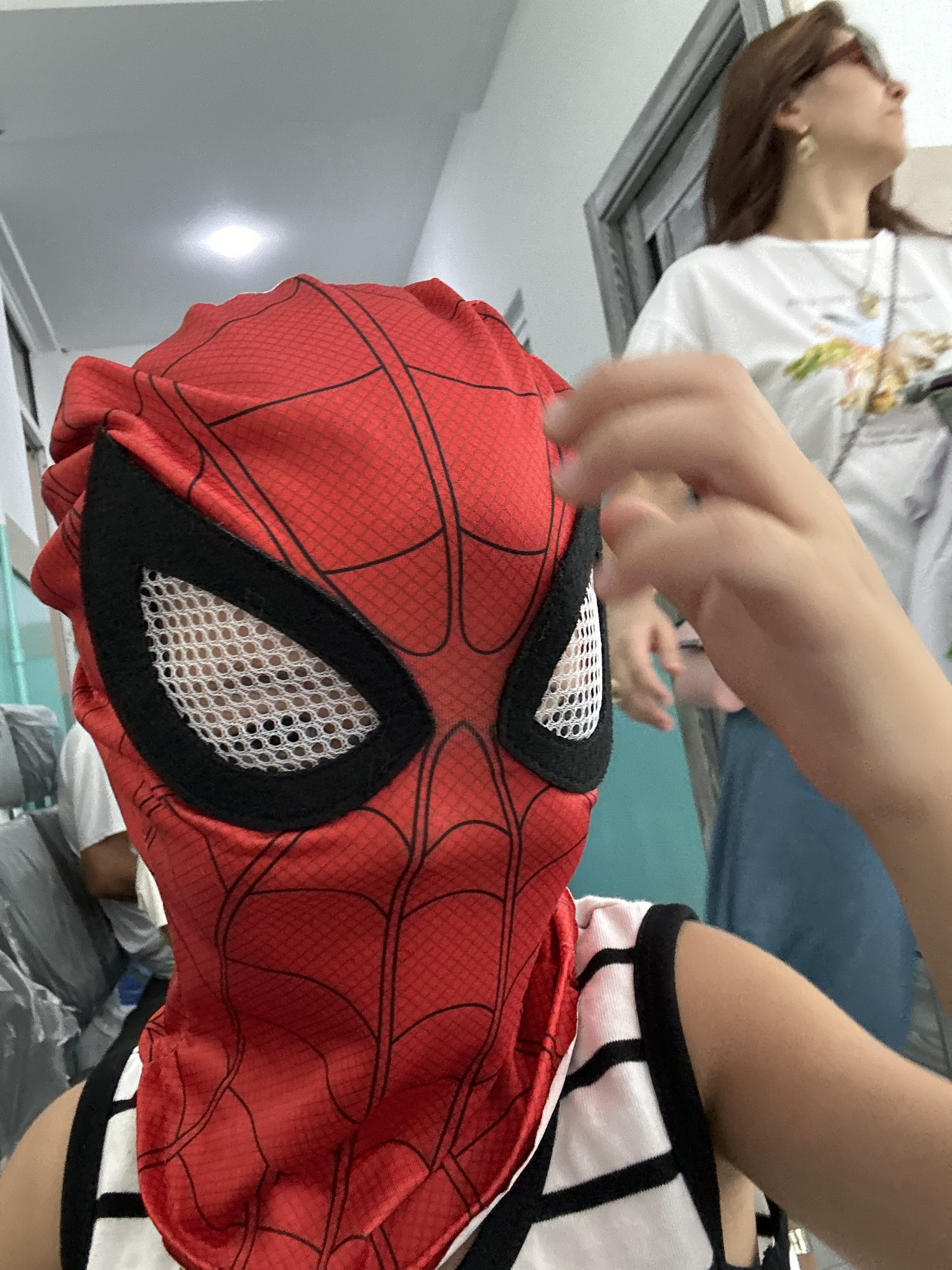 Набор с маской Человека Паука, моргающая маска, Spider Man, костюм, футболка, супергерой
