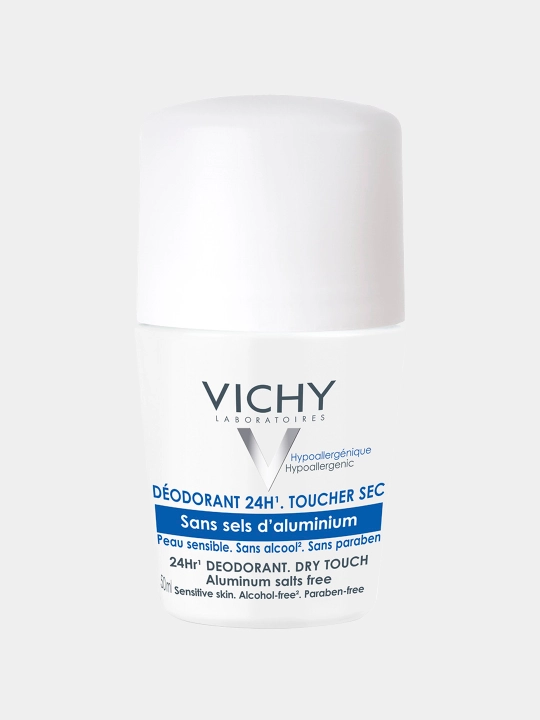 Дезодорант гипоаллергенный, VICHY Dry Touch - Roll-On, 24 часа, 50 мл