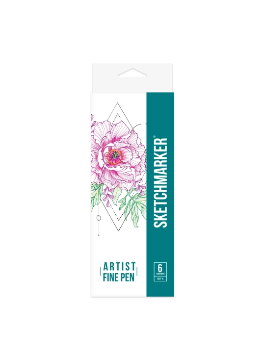 Набор капиллярных ручек Sketchmarker, Artist fine pen, Basic 1, 6 цветов - 