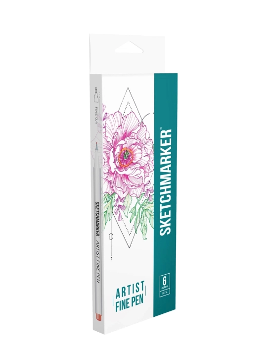 Набор капиллярных ручек Sketchmarker, Artist fine pen, Basic 1, 6 цветов