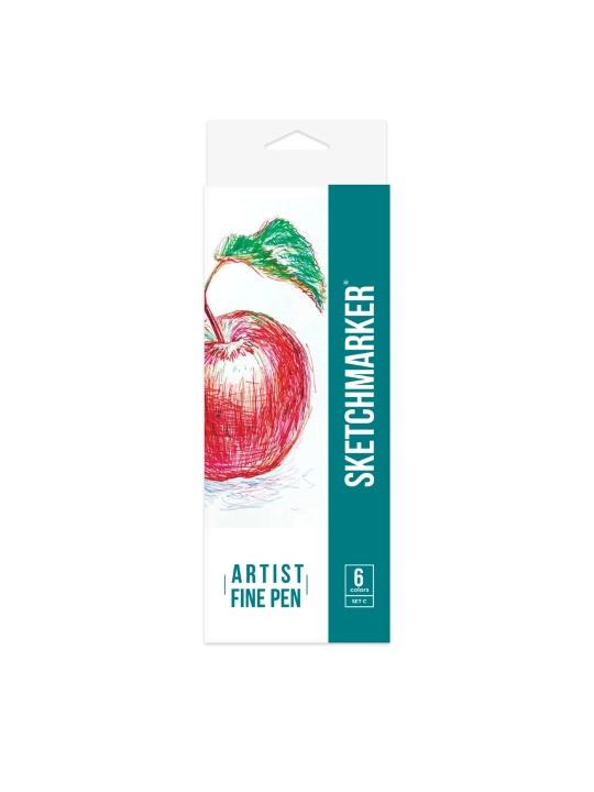 Набор капиллярных ручек Sketchmarker, Artist fine pen, Basic 3, 6 цветов - 
