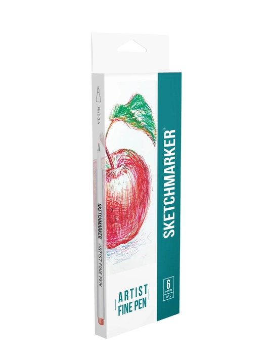 Набор капиллярных ручек Sketchmarker, Artist fine pen, Basic 3, 6 цветов