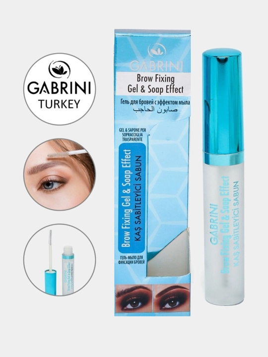 Qoshlar uchun gel fiksator "Gabrini" Brow Fixing & Soap effect, professional makiyaj uchun - 