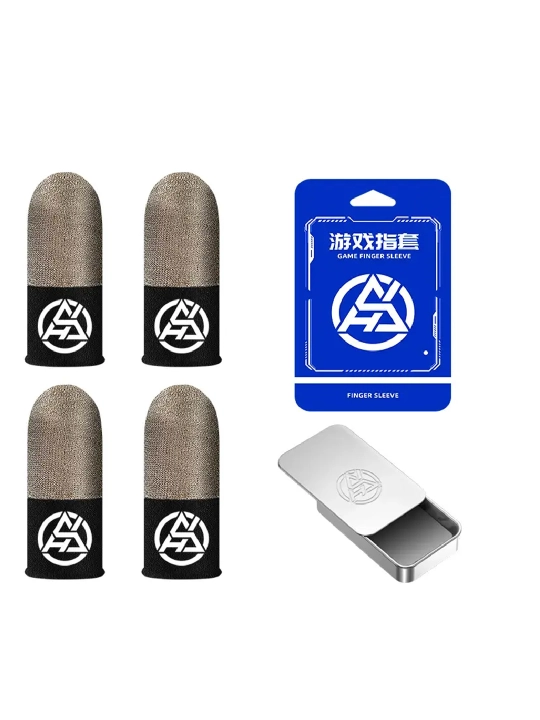 O'yin uchun ultra yupqa barmoq uchlari, 2 juft, 4 dona, metall keysda