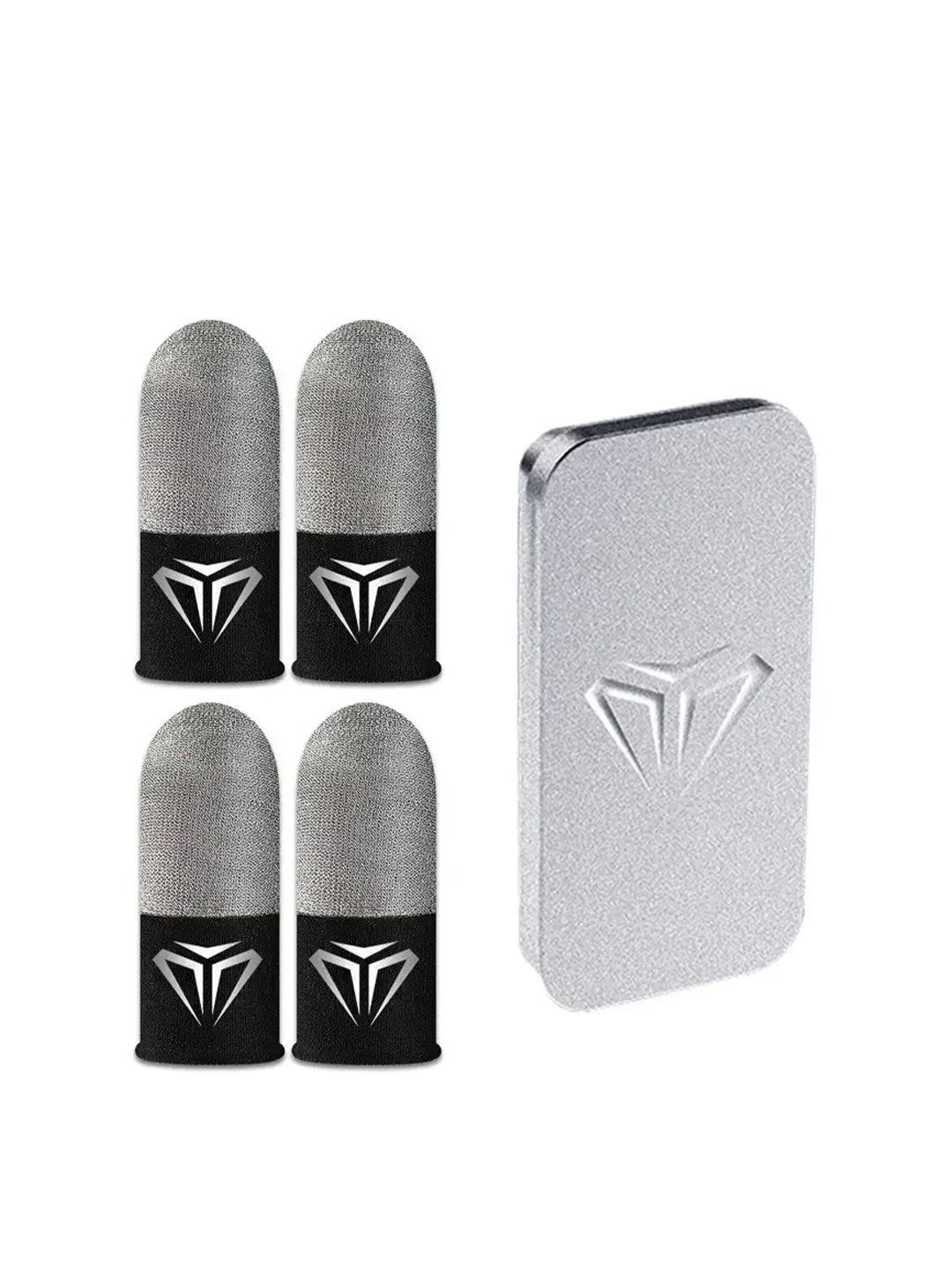 O'yin uchun ultra yupqa barmoq uchlari, 2 juft, 4 dona, metall keysda