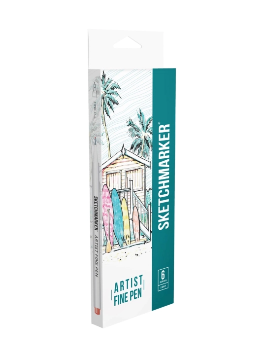 Набор капиллярных ручек Sketchmarker, Artist fine pen, Light Colors, 6 цветов