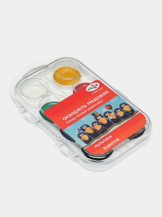 Akvarel Gamma Multfilmlar, asal, 8 rangli, cho'tkasiz, plastmassa, evropodves