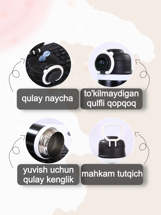 Bolalar uchun termos naychali, 550 ml, 650 ml, 680 ml
