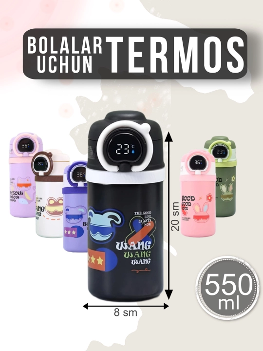 Bolalar uchun termos naychali, 550 ml, 650 ml, 680 ml