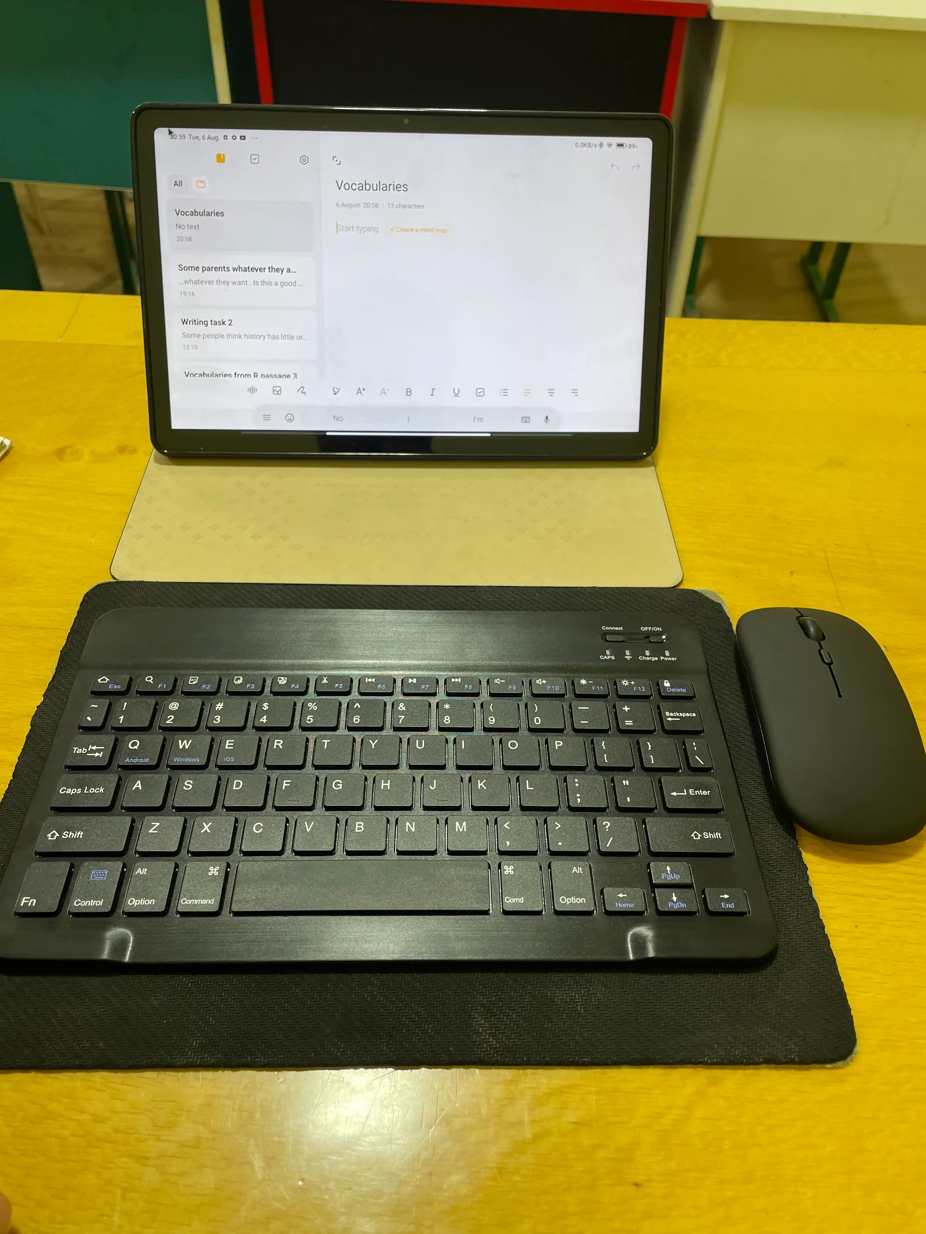 Simsiz mini klaviatura va sichqoncha to'plami, planshet va PC uchun, Bluetooth, Slim, ENG