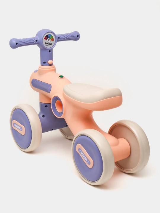 Bolalar to‘rt g‘ildirakli muvozanatlovchi velosipedi, pedalsiz, tolokar, aravacha