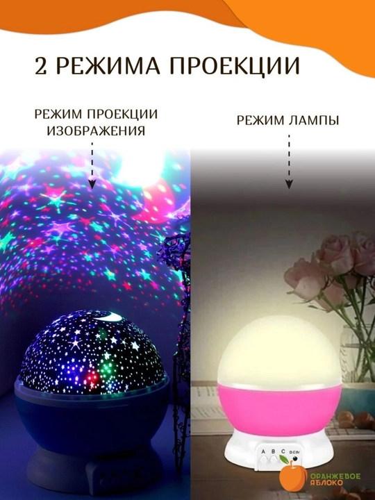 Ночник 3D проектор звездного неба, светильник светодиодный вращающийся, подарок ребенку