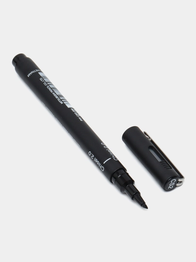 Ручка фетровая UNIBALL PiN 2.0 fine line Chisel Marking Pen Black — GTRAD-P10A15F-СИНИЙ