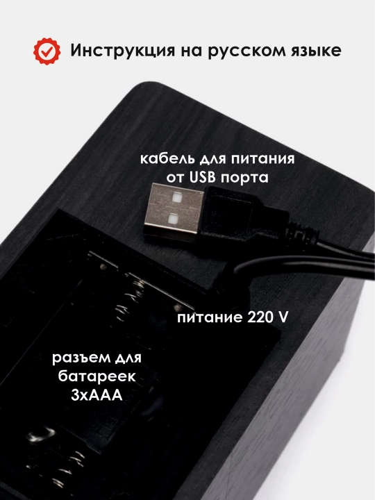 Ish stoli raqamli soat-budilnik VST, smartfon uchun simsiz zaryadlash, termometr