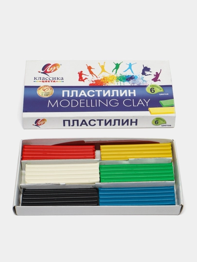 Пластилин детский "Классика" детский 6 цветов — СИГНУМ-P10B1B6-СИНИЙ