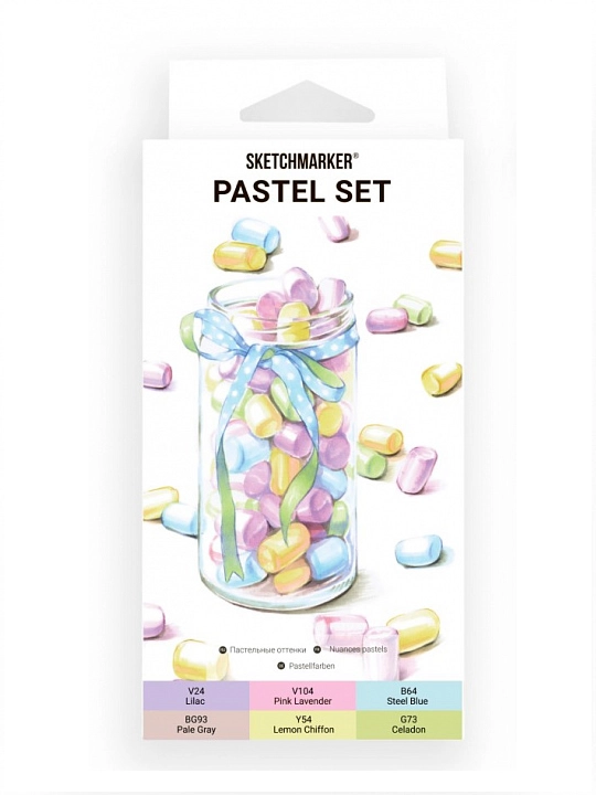 Набор маркеров SKETCHMARKER Pastel, 6 штук, пастельные оттенки - 