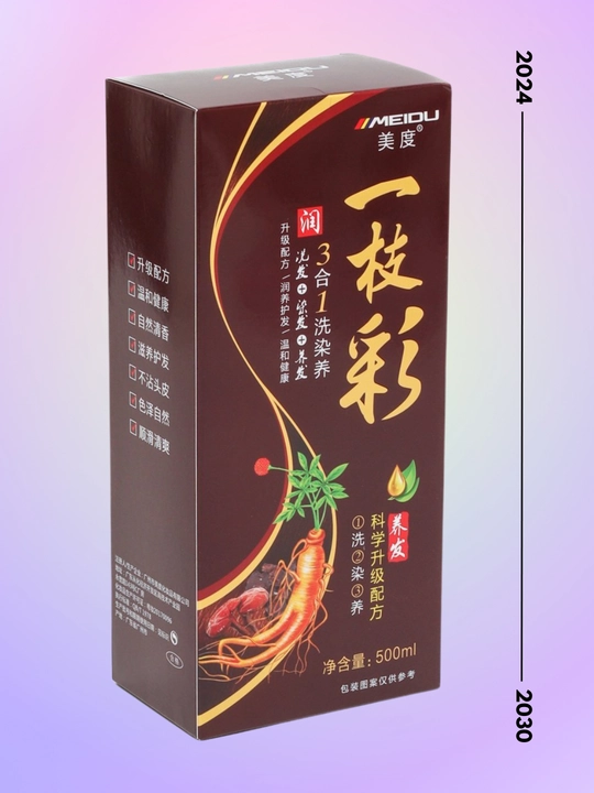 Шампунь NATURAL GINSENG - краска для волос Meidu, для окрашивания седых волос, 500 мл