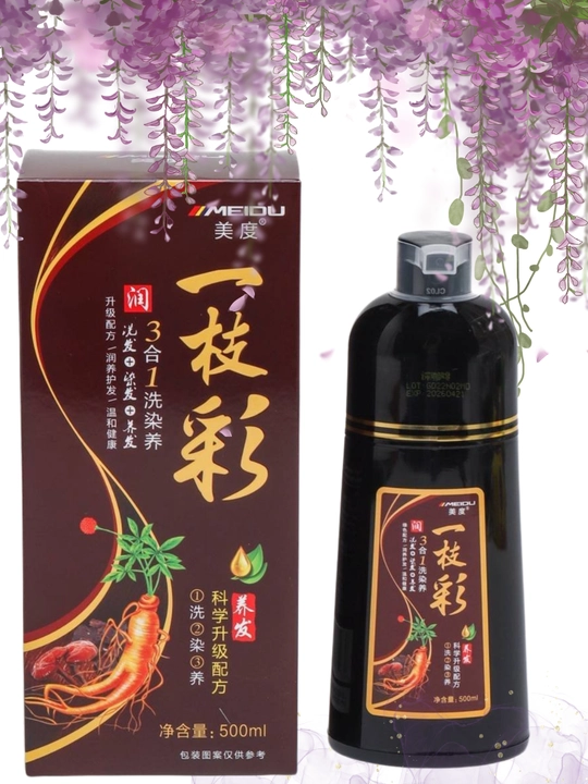 TABIY JENSHEN Shampun - Meidu soch bo'yog'i, oq sochlarni bo'yash uchun, 500 ml - 