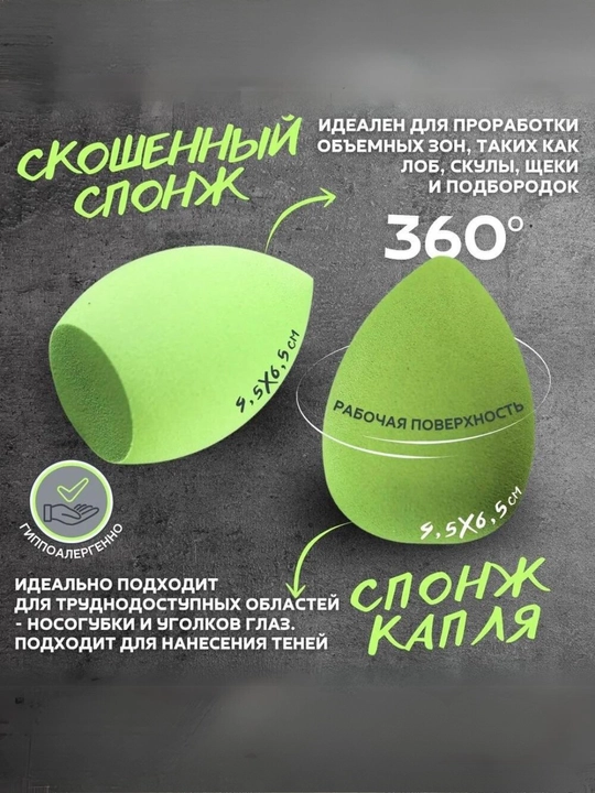 Набор косметических губок 4 в 1 с дорожным футляром