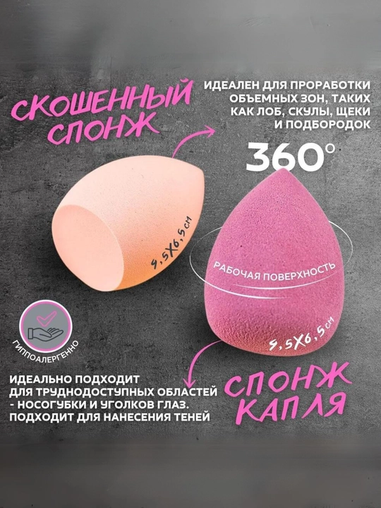 Набор косметических губок 4 в 1 с дорожным футляром