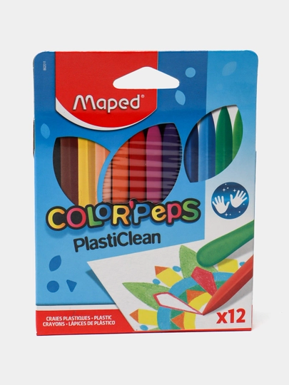 Yog' pastel qalamlari Maped Smart Plastic 862011, 12 ranglar