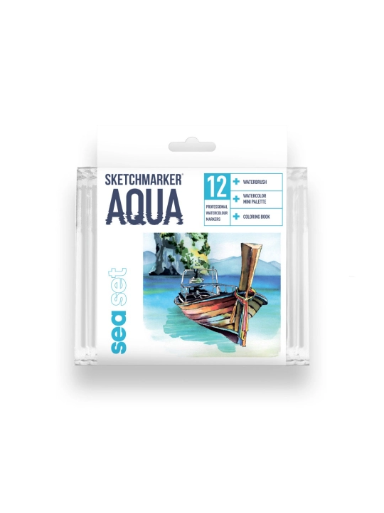 Набор акварельных маркеров SKETCHMARKER Aqua Seal Set, 12 цветов