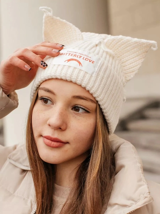 Mushuk, quyon, tulki quloqlari, neko, anime, k-pop, tikuvli trikotaj qalpoq