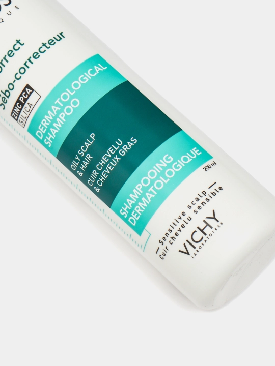 Shampunni parvarish qilishni tartibga solish, Vichy DERCOS TECHNIQUE OIL CONTROL, yog'li bosh terisi uchun, 200ml
