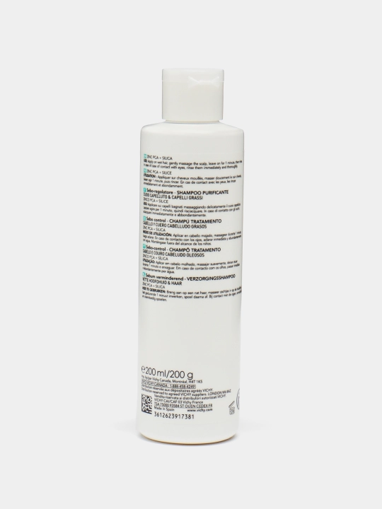 Shampunni parvarish qilishni tartibga solish, Vichy DERCOS TECHNIQUE OIL CONTROL, yog'li bosh terisi uchun, 200ml