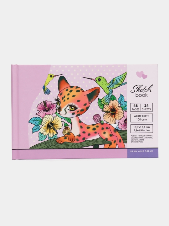 Sketchbook 7BC, 197*124 mm, 24 varaq, bo'sh varaqlar, mat laminatsiya dizayni 21552