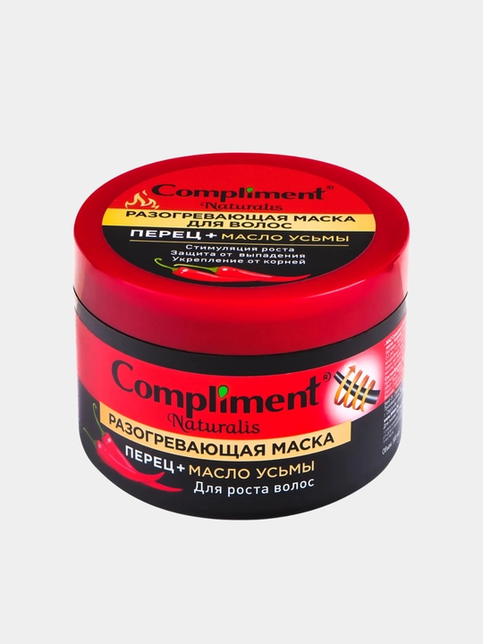 Soch o‘sishi uchun niqob, isituvchi, to'kilishga qarshi Compliment Naturalis, 500 ml