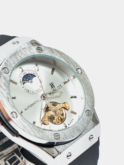 Мужские наручные часы Hublot, механические — JACOBCO-HUBKUTU-СЕРЕБРН