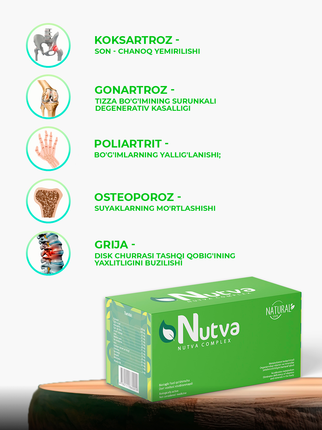Nutva Complex - для лечения суставов, связок, костей и грыжи ...
