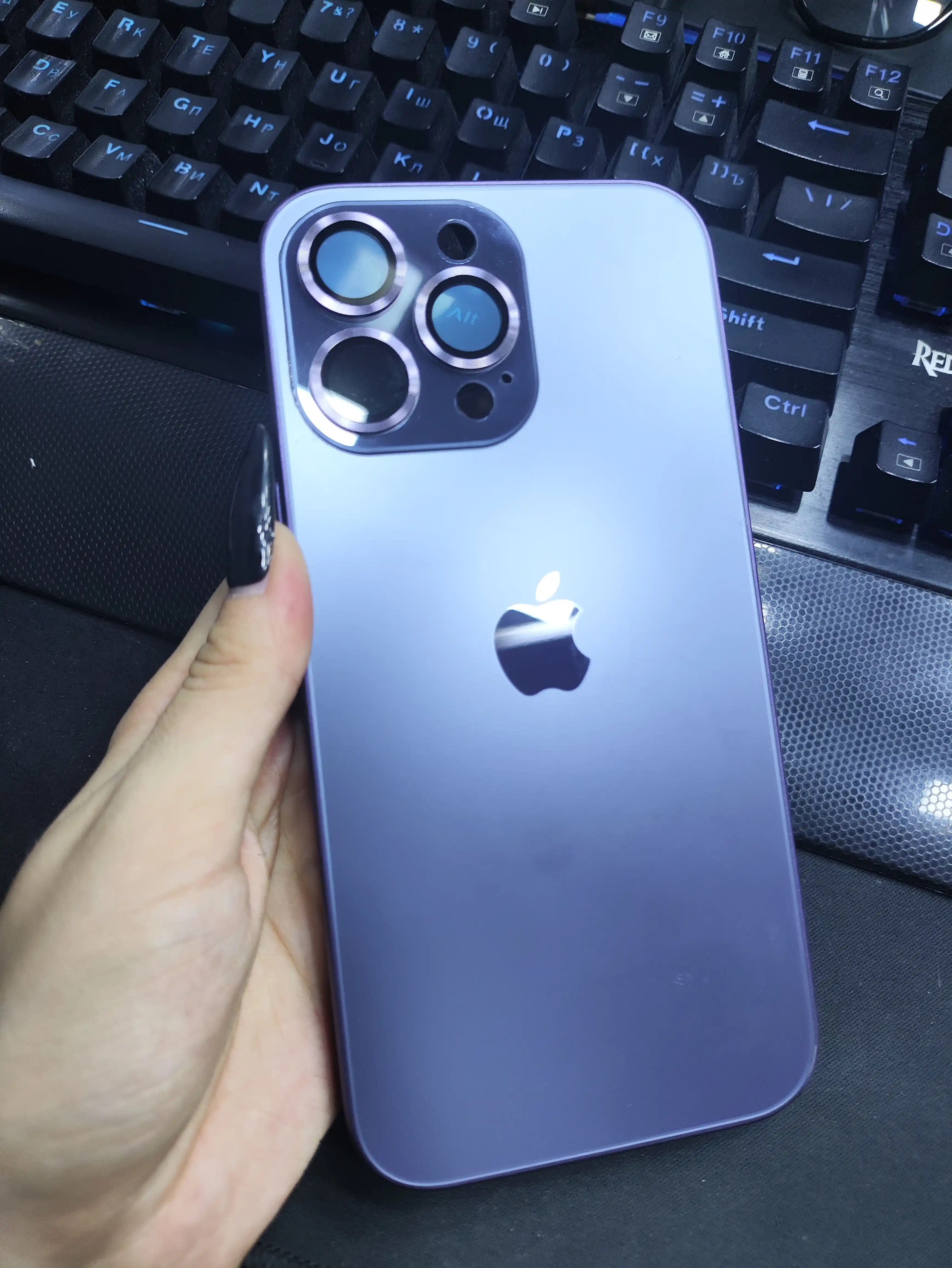 Чехол для IPhone 11, 12, 13, 14, пластиковый, c линзами, противоударный