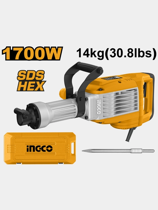 Отбойный молоток INGCO PDB170026 Industrial, 1700 Вт, 45 Дж - 