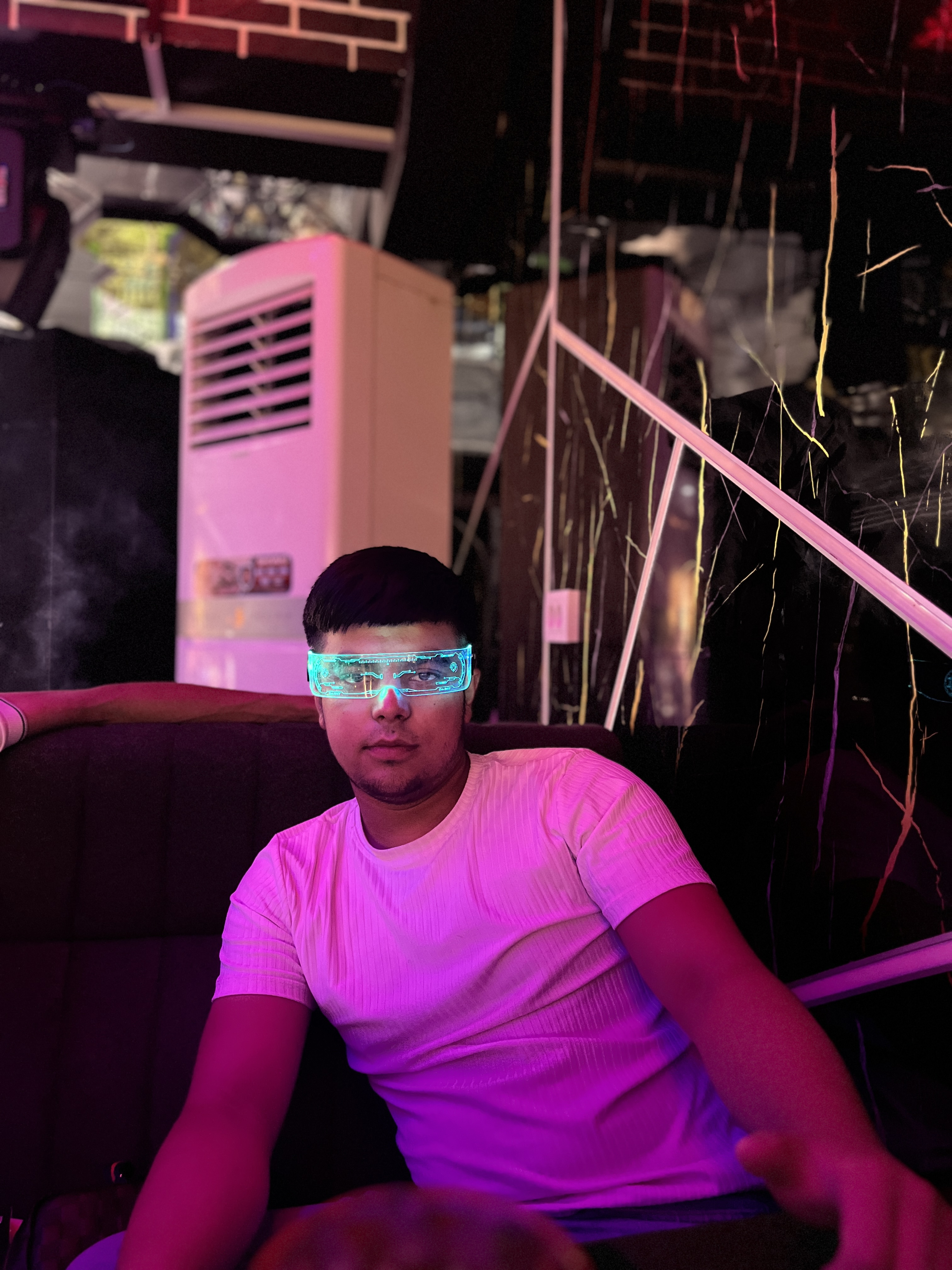 Yorqin LED ko'zoynaklar, ziyofat uchun, neon, svetodiod, uniseks, shaffof