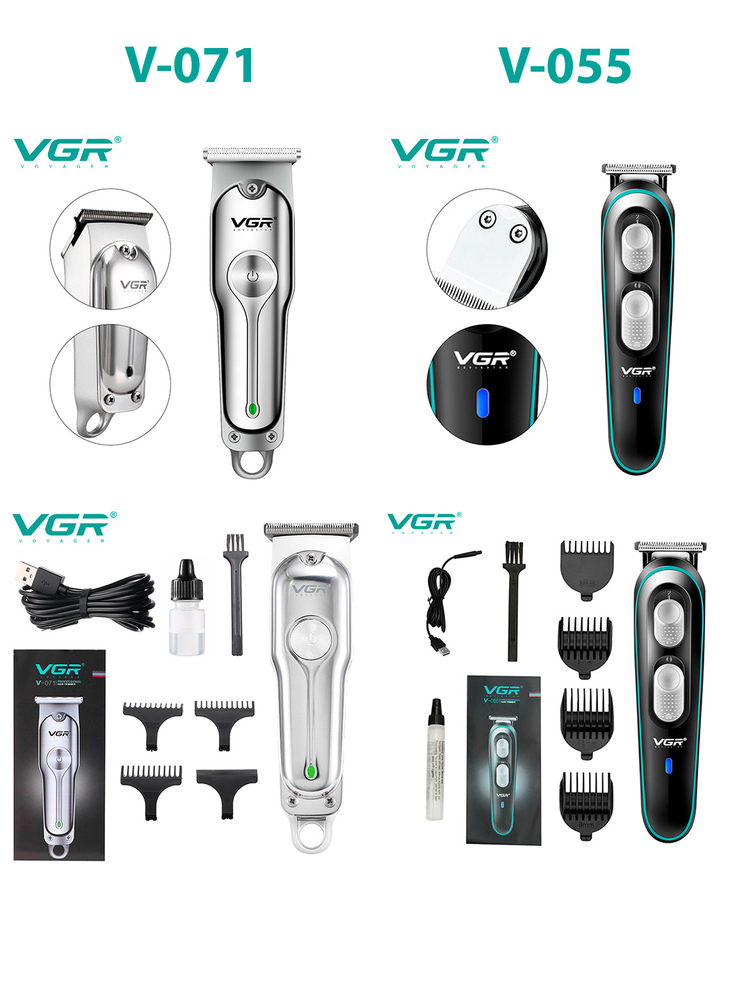 Триммер для бритья бороды и усов VGR V-055, V-071, V-999, машинка для ...