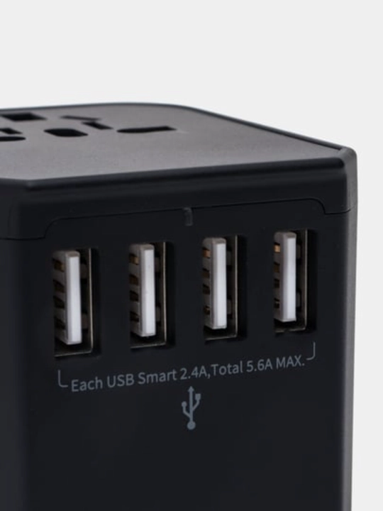 Переходник для всех розеток, для путешествий, 3xUSB и 2xType-C, PD, US, EU, UK