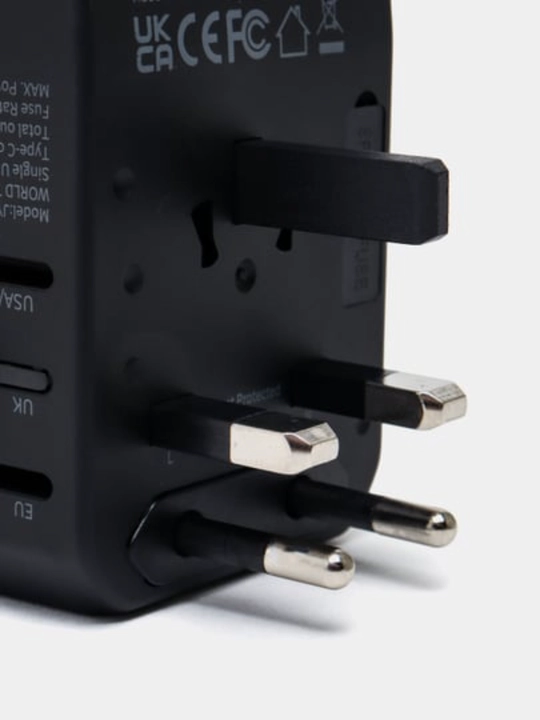 Переходник для всех розеток, для путешествий, 3xUSB и 2xType-C, PD, US, EU, UK