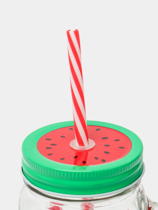 Trubochkali shisha stakan, krujka, tutqichli va metall qopqoqli, 400 ml