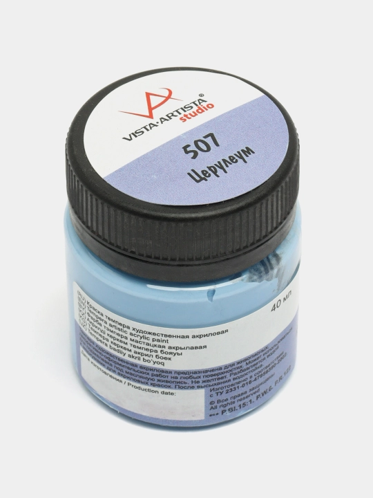 Tempera bo‘yoq Vista-Artista VATP-40, badiiy, akrilli, 507, seruleum, 40 ml