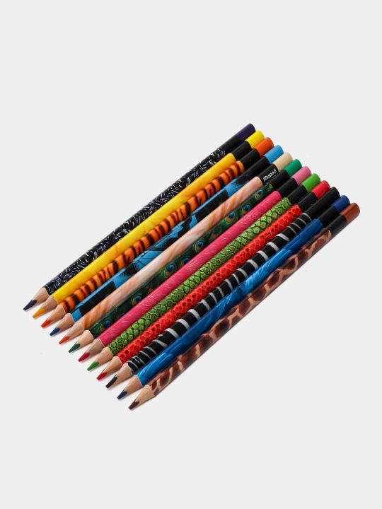 Rangli qalamlar Maped, 12 rang, Animals 832212