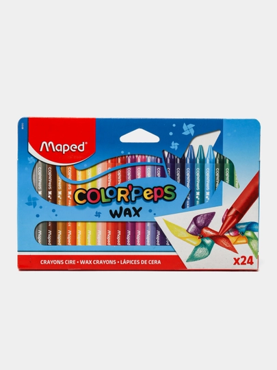 Карандаши, масляные пастельные, Maped (24 цвета, Wax)