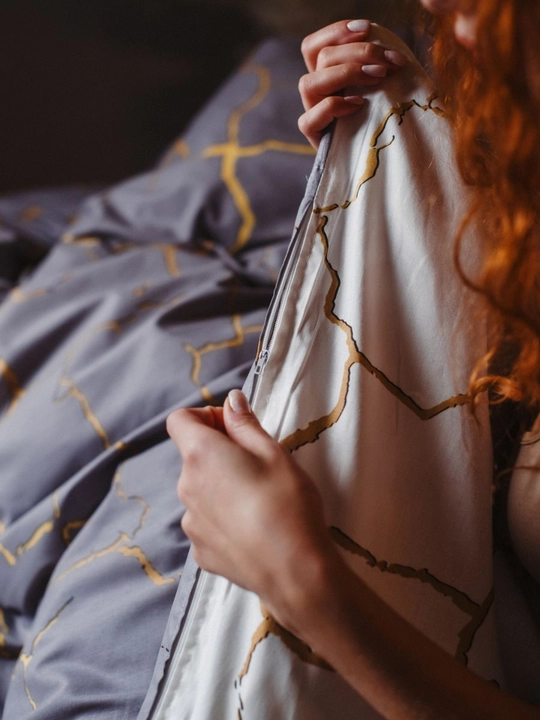 Комплект постельного белья с цветным принтом, пододеяльник, простынь, 2 наволочки, хлопок