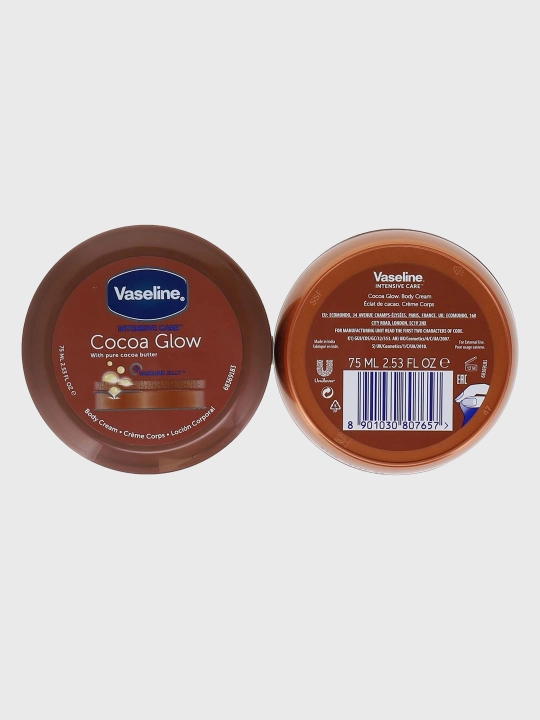 Крем для тела Vaseline Intens Care Cocoa Glow с чистым маслом какао, 75 мл