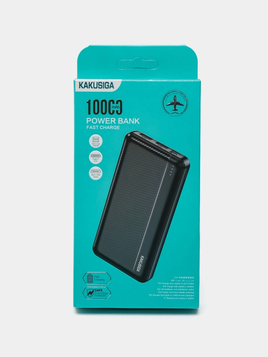 Внешний аккумулятор Power bank для телефона, 10000 мА/ч