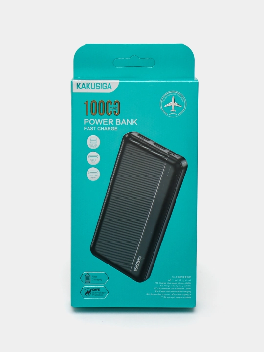 Внешний аккумулятор Power bank для телефона, 10000 мА/ч
