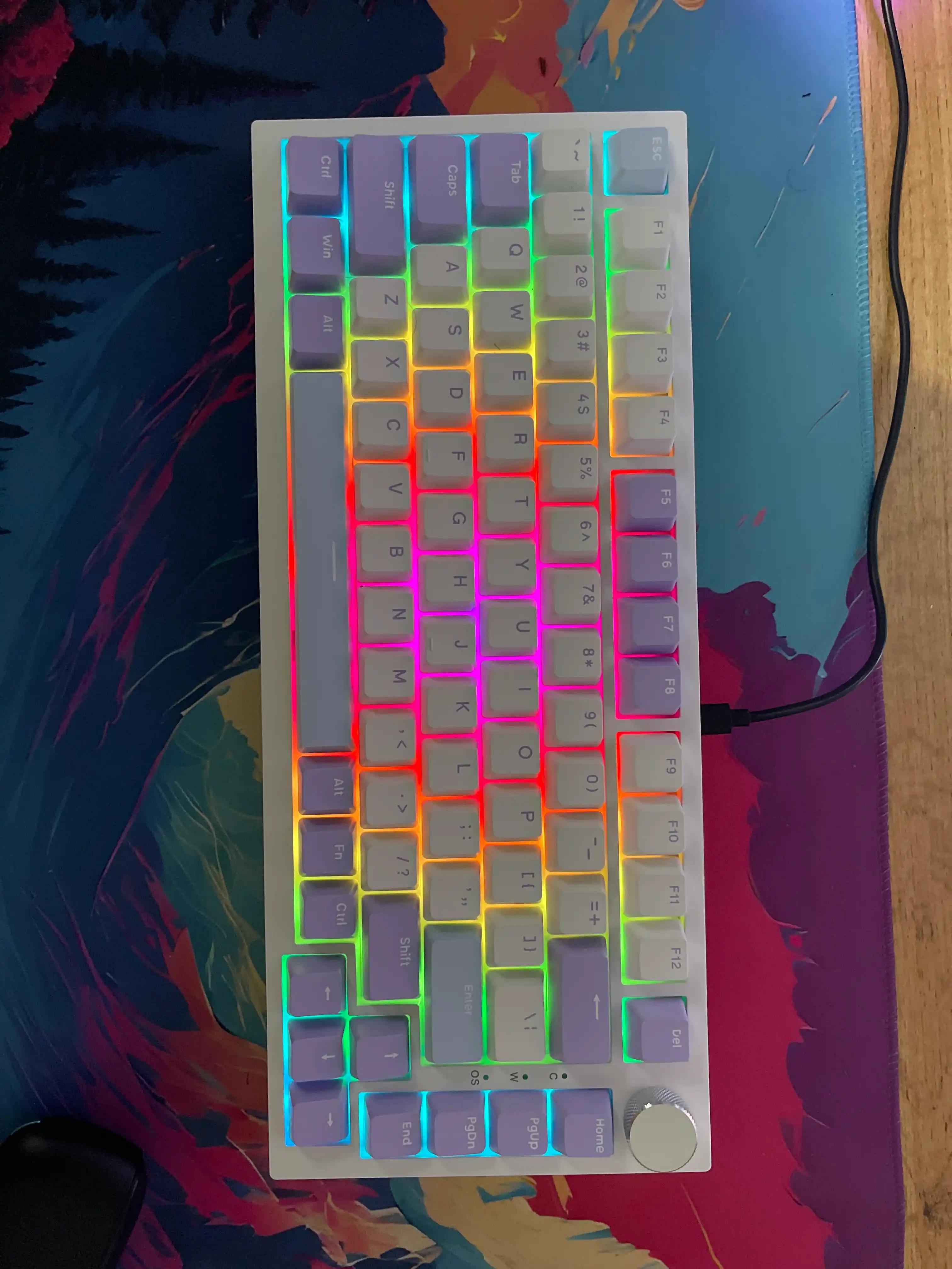 Mexanik O‘yin Klaviaturasi AJAZZ AK820, Simli USB Type-C, 75% 82 Tugmali, Hot-Swap
