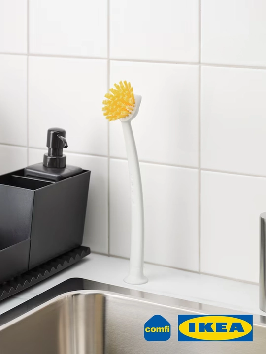 Щетка для мытья посуды IKEA RINNIG, с присоской и скребком для удаления остатков пищи
